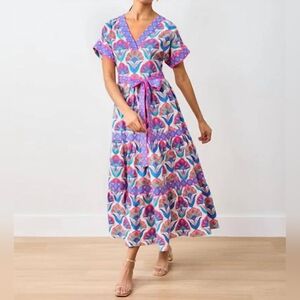 NWT Printfresh Harbour Dress In Geo Floral Fucshia Cloud